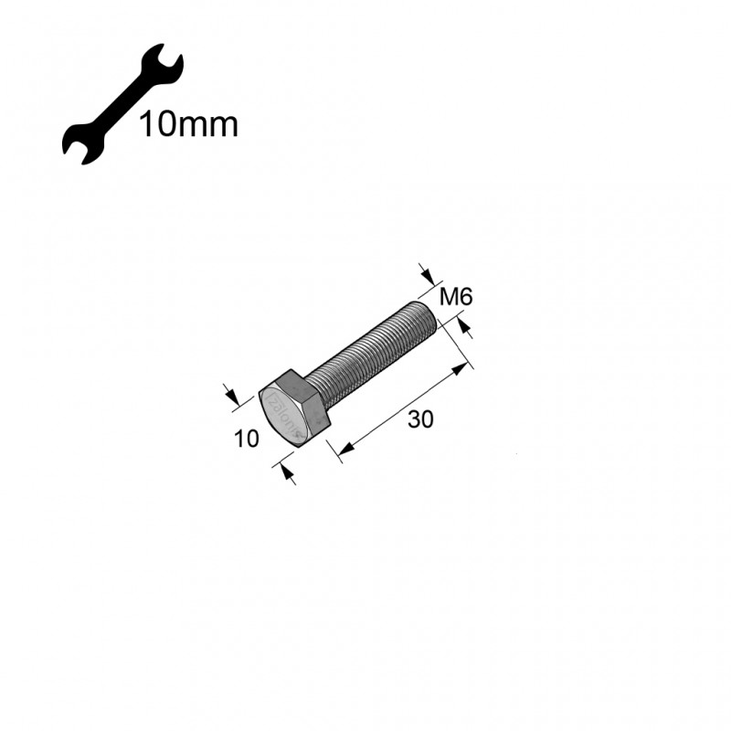 HEXAGON HEAD STEEL BOLT M6x30 HEXAGONAL STEEL BOLTS